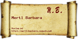 Mertl Barbara névjegykártya